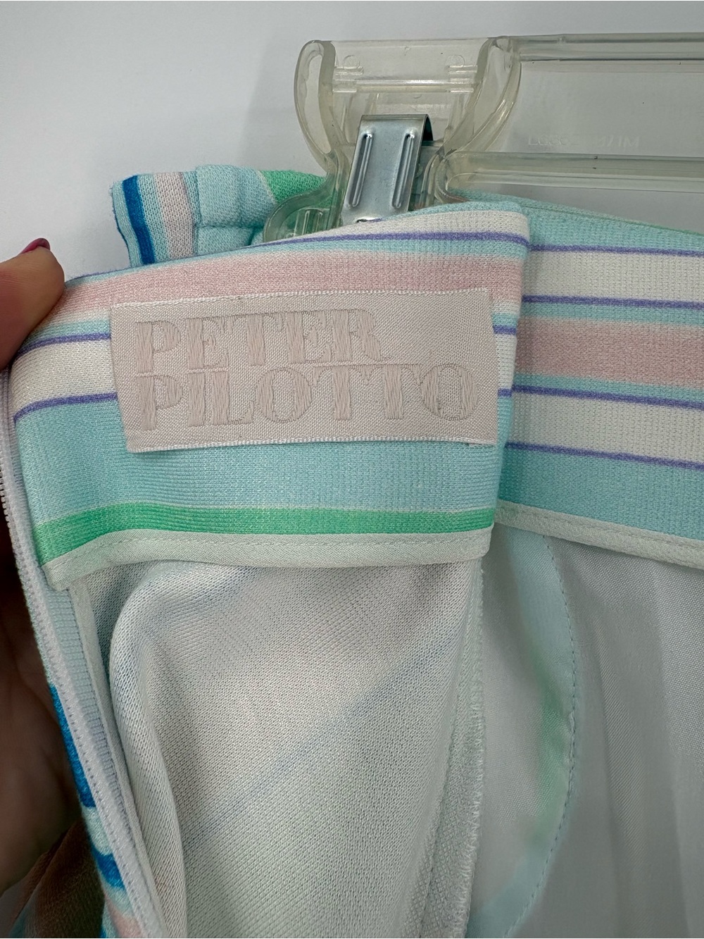 Peter Pilotto Jersey Wrap Effect Skirt Pastel Green Blue Asymmetric Size 6 - Picture 12 of 16